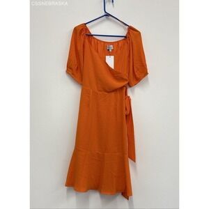 Sugarlips Orange Dress with Short Sleeves -‎ Size XS